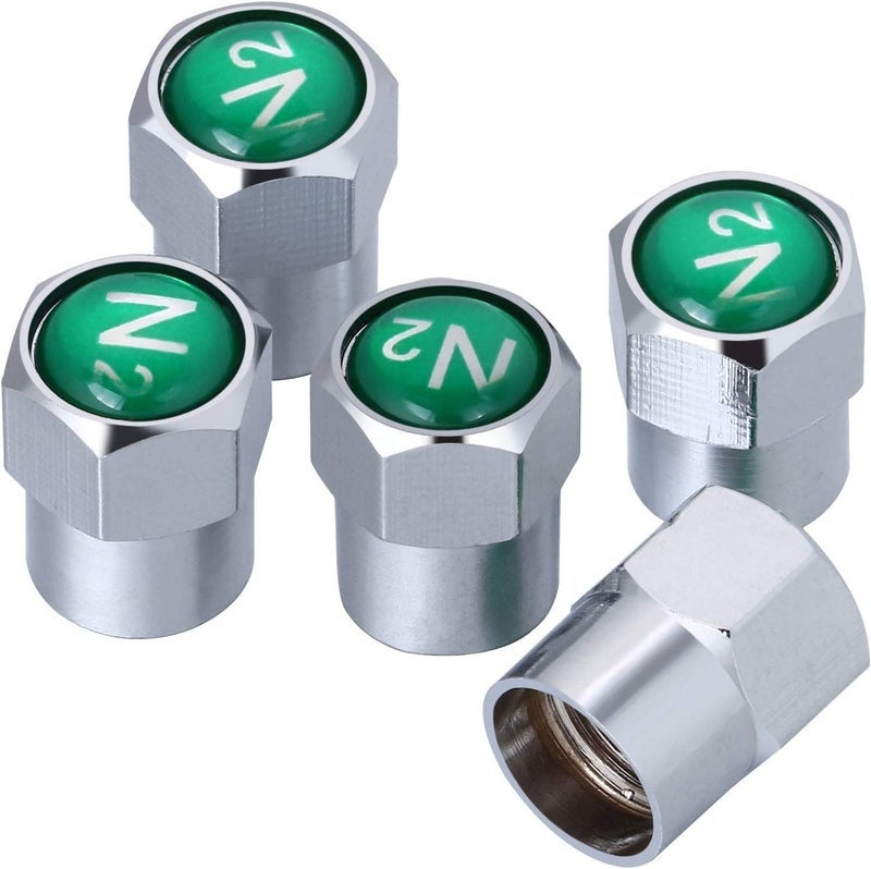 Onwon 20 Pieces Chrome Plated Brass Tire Valve Stem Caps N2 Nitrogen Sign Logo Dustproof Valve Covers for Auto Cars Tire Valve - Image 1